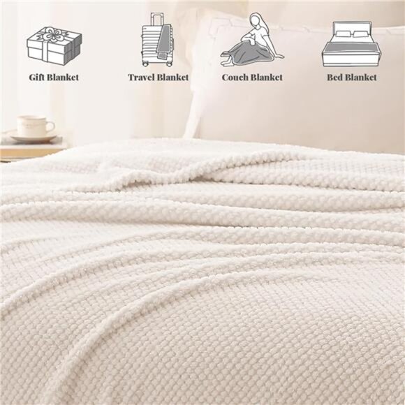 Whale Flotilla Extra Large Fuzzy Fleece Throw Blanket for Couch, 50x70 Inch - Picture 5 of 7